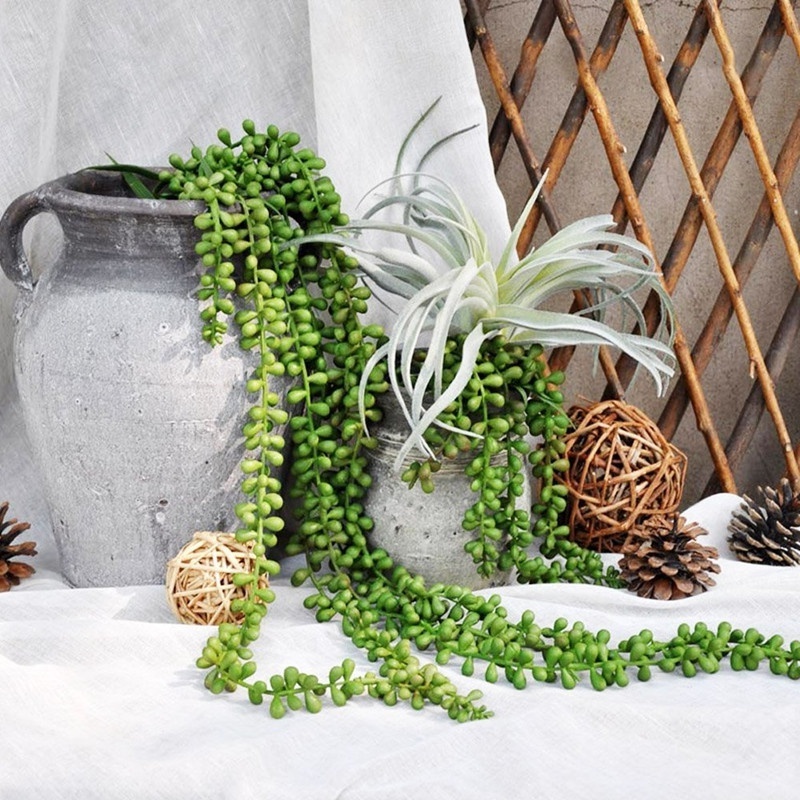 Faux Artificial Plastic Hanging Succulents Plants String of Pearls for Wall Home Garden Decoration