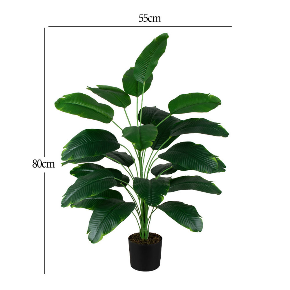 New Style Big Artificial Plant Green Decorative Traveler's Banana Tree In Pot Tropical Tree Bonsai Indoor Outdoor Decor