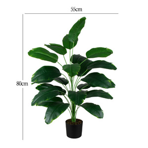 New Style Big Artificial Plant Green Decorative Traveler's Banana Tree In Pot Tropical Tree Bonsai Indoor Outdoor Decor