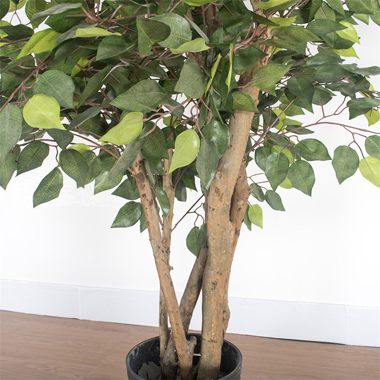 Artificial Ficus Tree Plastic Decorative Plants Wood Trunks Real Touch Technology with Nursery Pl for Indoor Outdoor Home Office