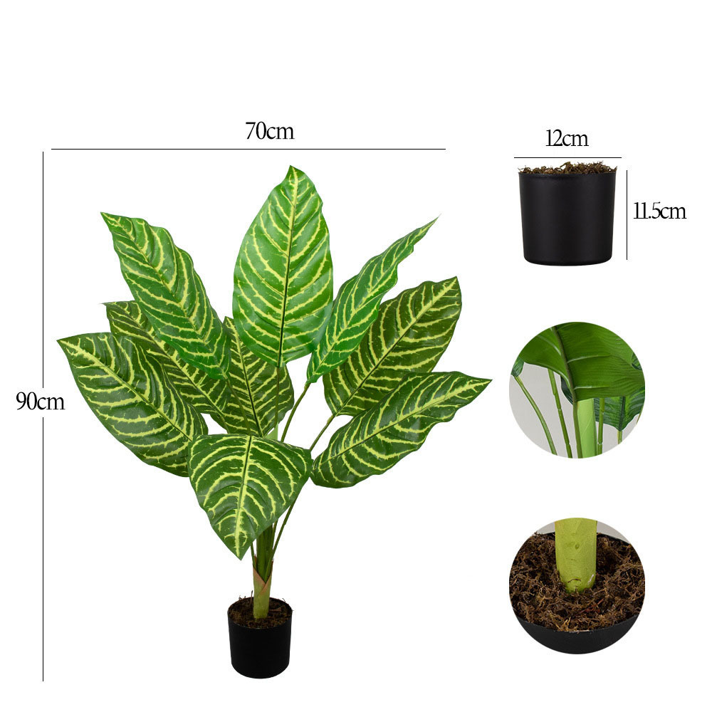 Home Garden Decorative Artificial Trees Faux Banana Bonsai Banana Leaf Plants Traveler Banana Palm Tree