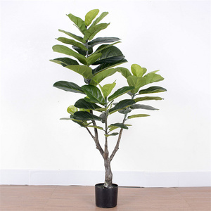 Artificial Mini Fiddle Leaf Fig Tree 51 Inch Fake Ficus Lyrata Plant Faux Plants in Pot for Indoor House Home Office