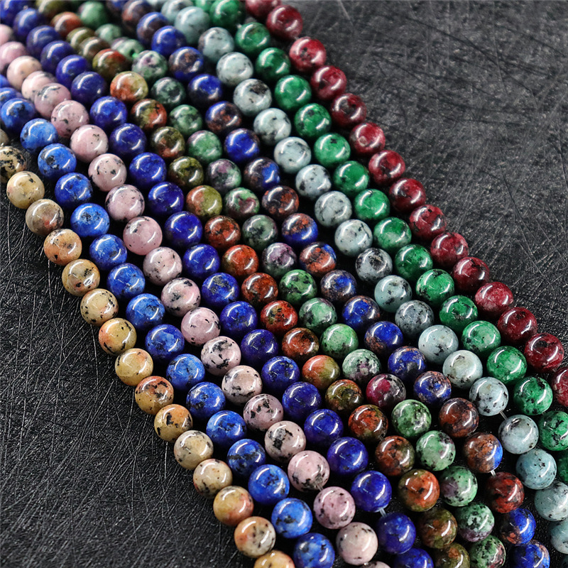 Cheap Gemstone Granite Gem Round Loose Beads High Quality 8mm Natural Stone Beads For Jewelry Making