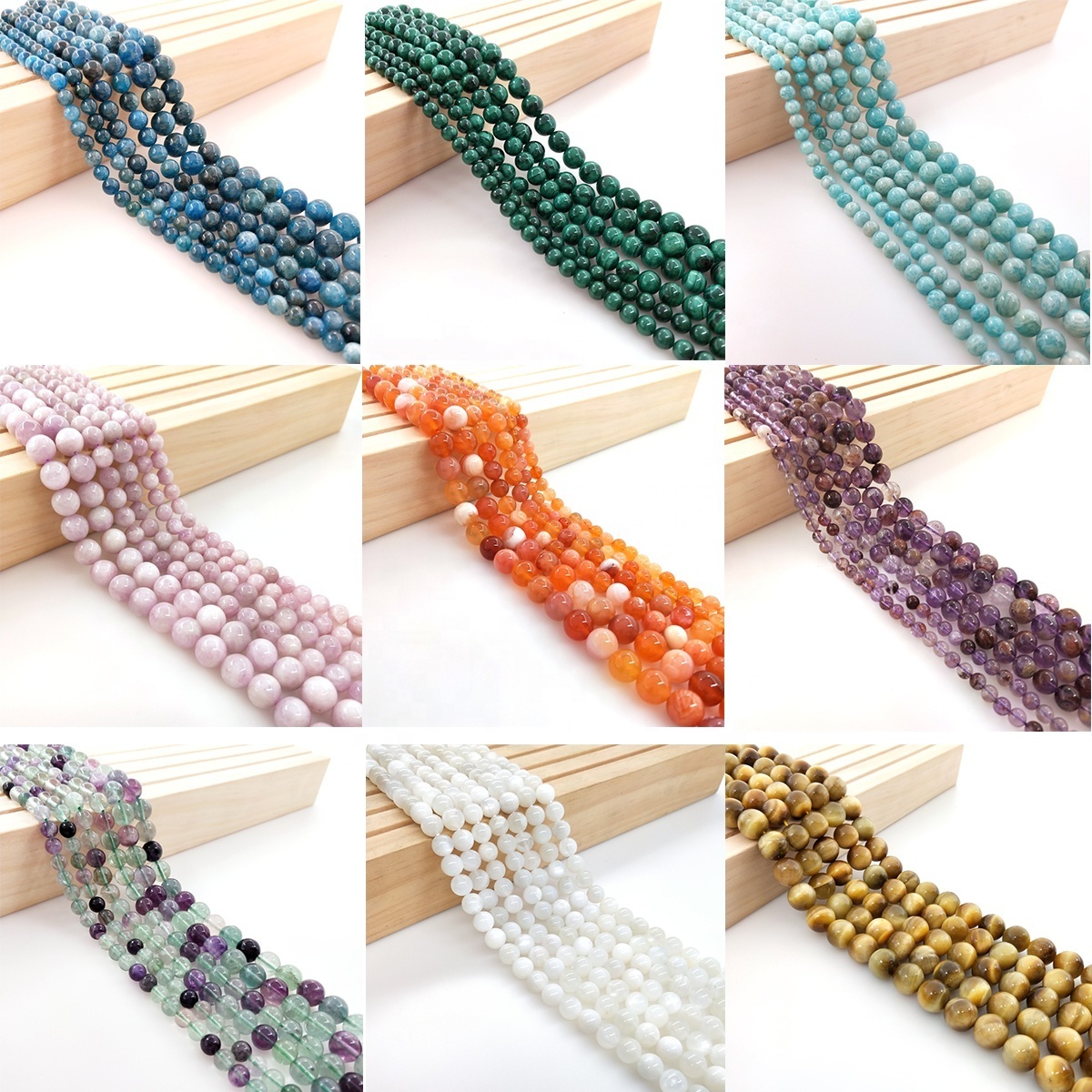 natural gemstone beads 4 6 8 10mm Agate Tiger Eye Amethyst Turquoise Quartz Natural Stone Beads for DIY Bracelet Necklace