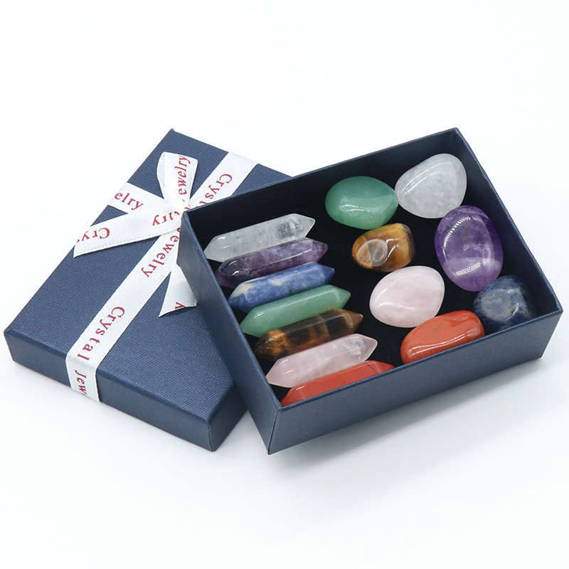 Wholesale Natural Crystal Chakra Stone Healing Stones Meditation Box Crystal Sets Custom 7 Chakra Healing Stone Set