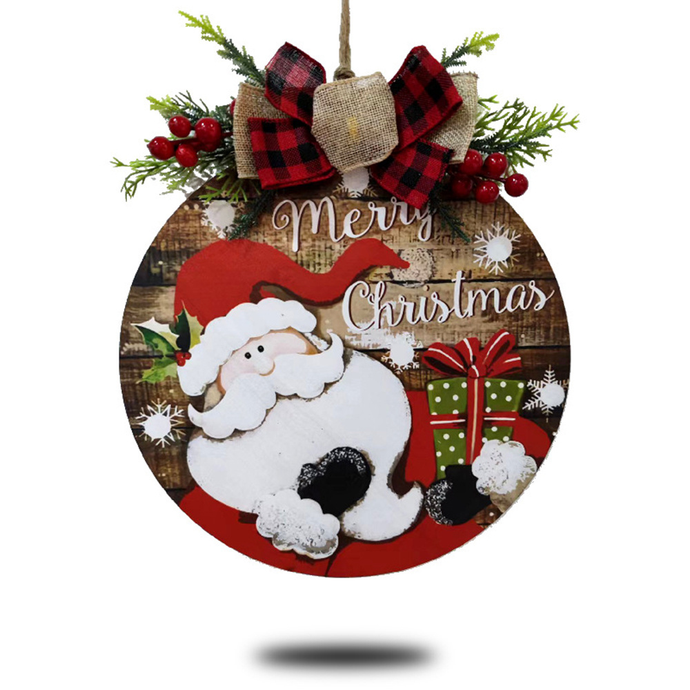 Merry Christmas Hanging Wooden Plaque Wall Decor Rustic Wooden Wall Decor Christmas Party Gift Indoor OutdoorDoor Farmhouse