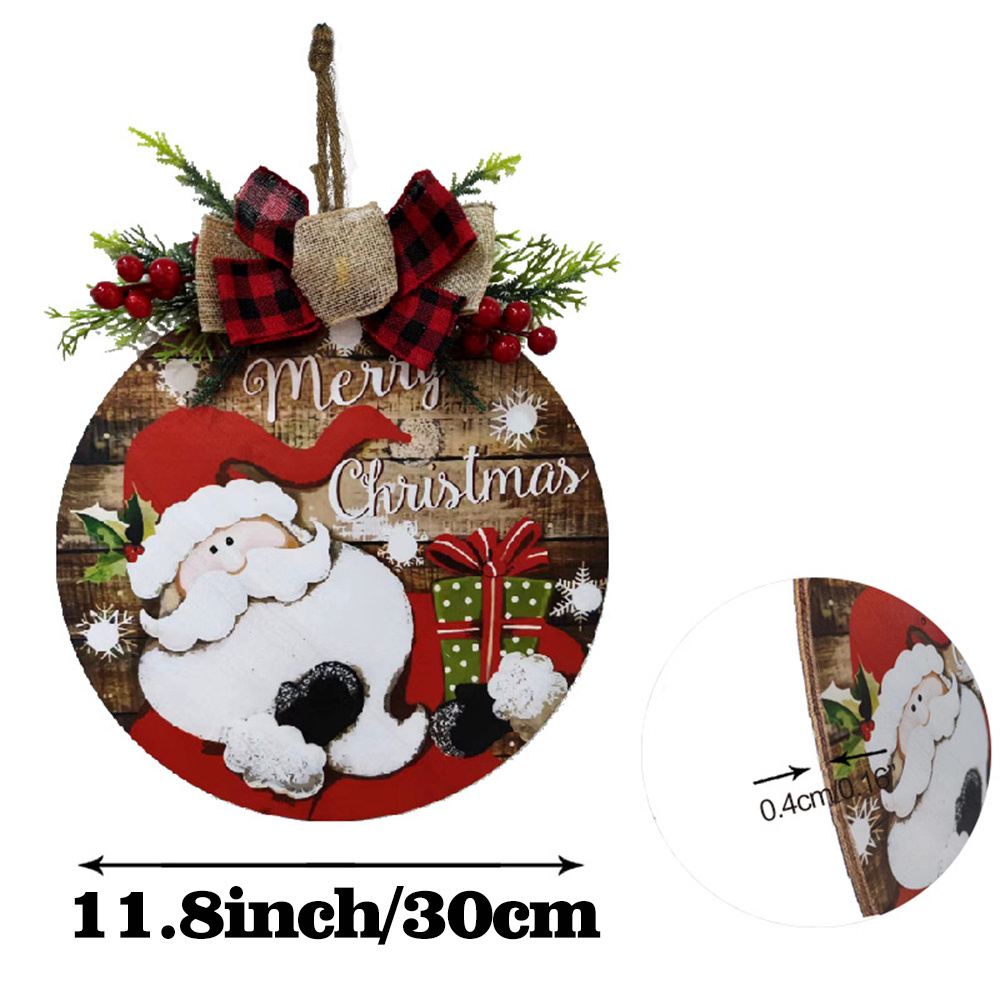 Merry Christmas Hanging Wooden Plaque Wall Decor Rustic Wooden Wall Decor Christmas Party Gift Indoor OutdoorDoor Farmhouse