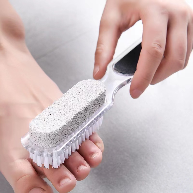 Multifunction 4 In 1 Pedicure Grinding Tool Pumice Stone Dead Skin Remover Brush Foot File With Nail Brush