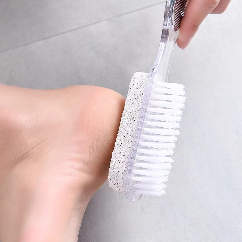 Multifunction 4 In 1 Pedicure Grinding Tool Pumice Stone Dead Skin Remover Brush Foot File With Nail Brush