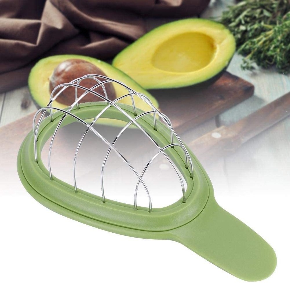 Besafe Stainless Steel kitchen Fruit Egg Mongo Salad Avocado Cutter Peeler Pitter Avocado Cube Tool Slicer Dicer