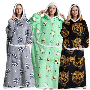 Custom Animal Onesie  Pajamas Wearable Blanket Sherpa Fleece Blanket