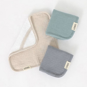 Set of 3 Baby 100% Organic Cotton Baby Washcloths Kids Reusable Terry Cloth Face Cloths for Toddlers