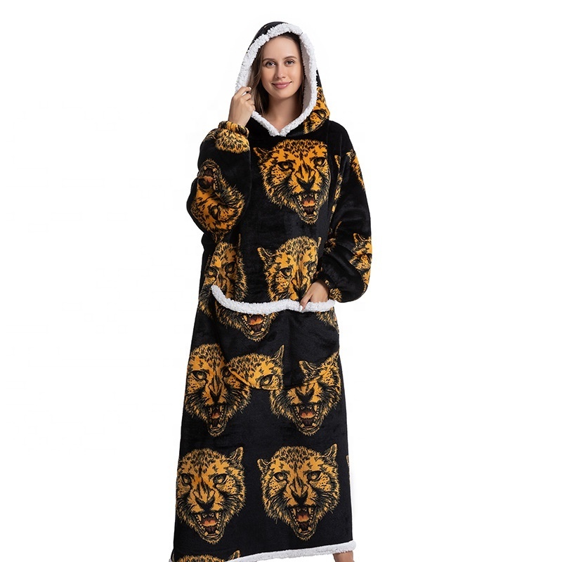 Custom Animal Onesie  Pajamas Wearable Blanket Sherpa Fleece Blanket