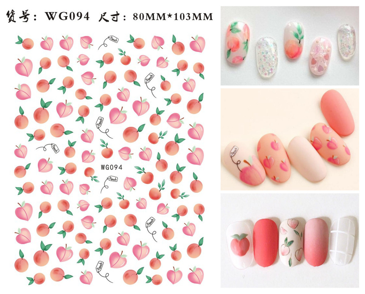 3D Summer Nail Art Sticker Sunflower Fruits Shape  Gel Nail Sticker