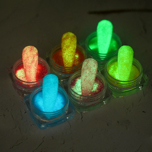 12 colors Glow in the dark acrylic nail powder private label nail glitter powder