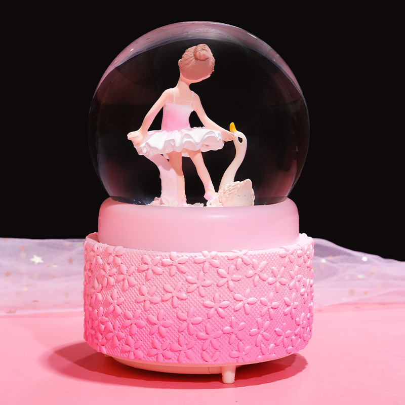 Creative Birthday Gift Girly Heart Ballerina Girl Music Box Crystal Ball Decoration Personalized Music Box Snowball