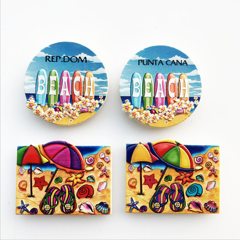 Custom Ocean Style Travel Souvenirs 3D Resin Refrigerator Magnets Wholesale Home Decor Resin Crafts Fridge Magnets