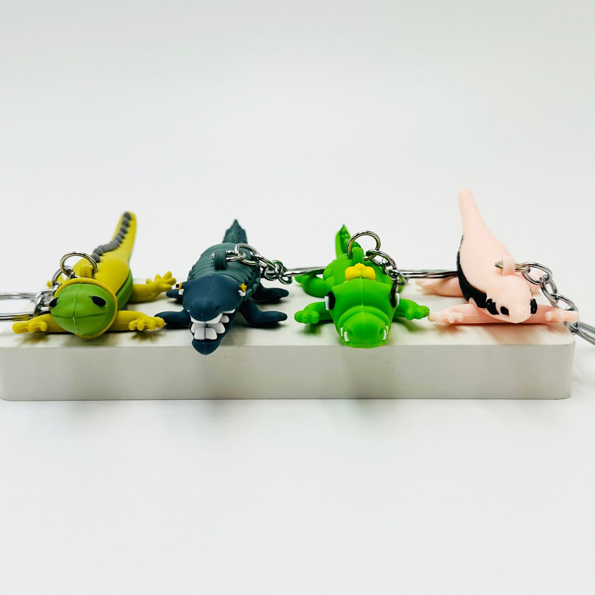 Creative Cartoon Crocodile Keychain PVC Soft Glue Crocodile Lizard Backpack Pendant 3D Keychain