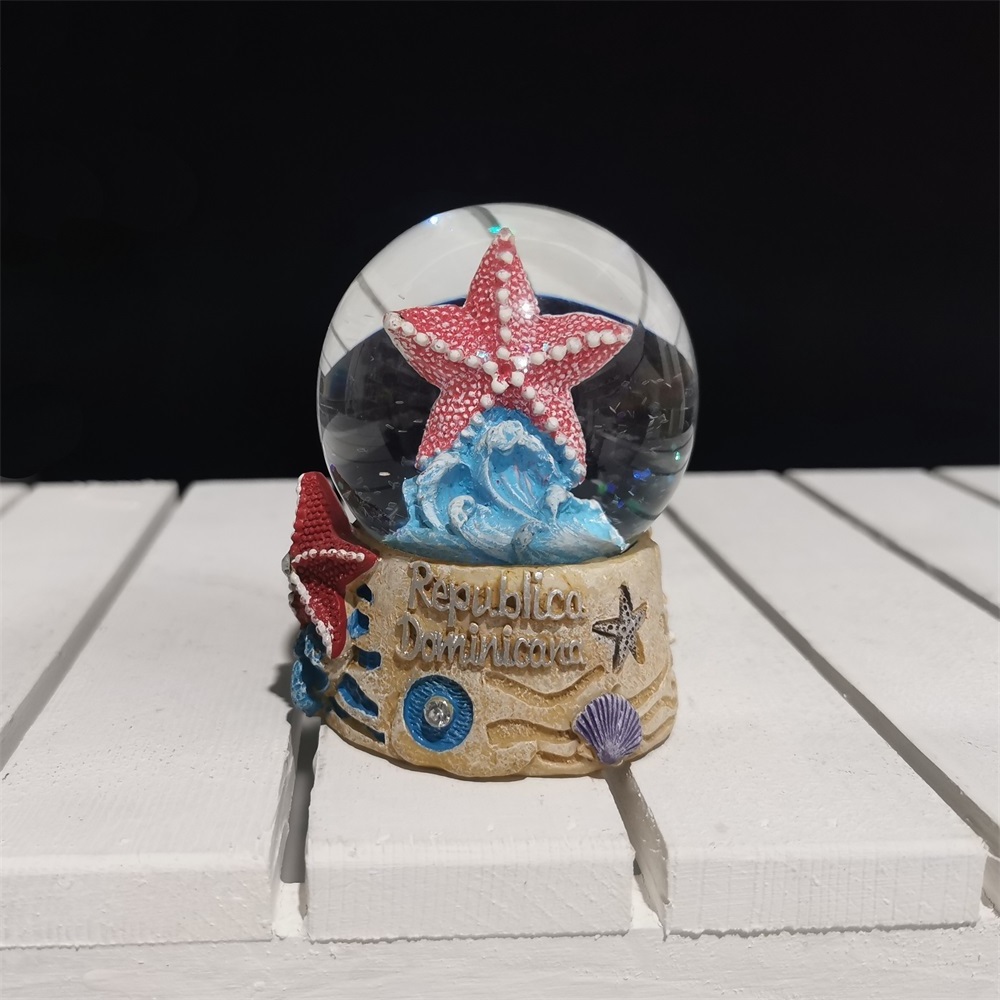 Creative Starfish Snow Globe Crystal Ball Custom Resin Crafts Turtle Snowball Travel Souvenir