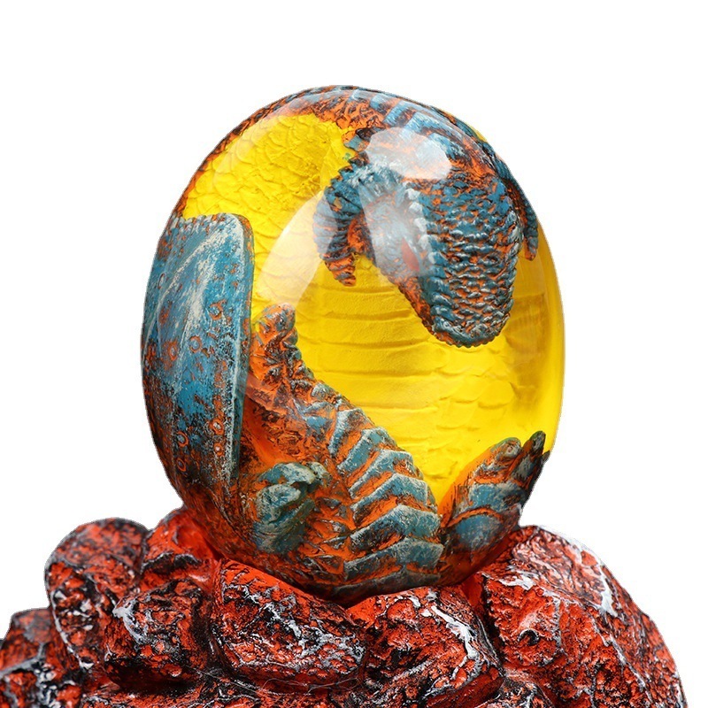 Wholesale Halloween Decorations Creative Resin Crafts Luminous Lava Dragon Eggs Dinosaur Egg Hot Souvenir