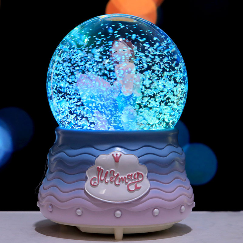 Wholesale Mermaid Music Box Ocean Creative Ornaments Friend Birthday Gift Decoration Crystal Ball Snowball