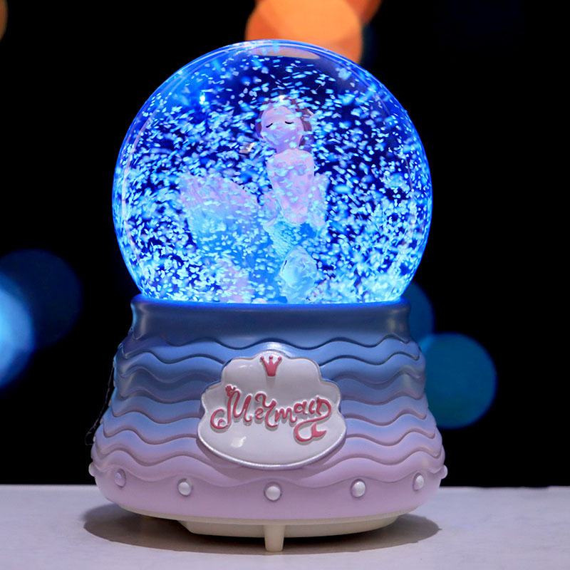 Wholesale Mermaid Music Box Ocean Creative Ornaments Friend Birthday Gift Decoration Crystal Ball Snowball