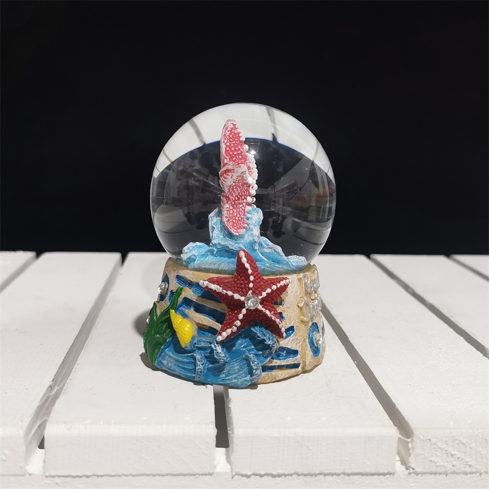 Creative Starfish Snow Globe Crystal Ball Custom Resin Crafts Turtle Snowball Travel Souvenir