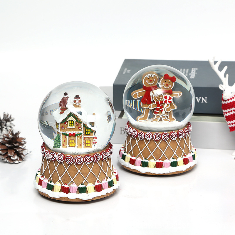 Custom Resin Crafts Crystal Ball Wholesale Christmas Gifts Glass Water Balls Musical Box Snow Globe