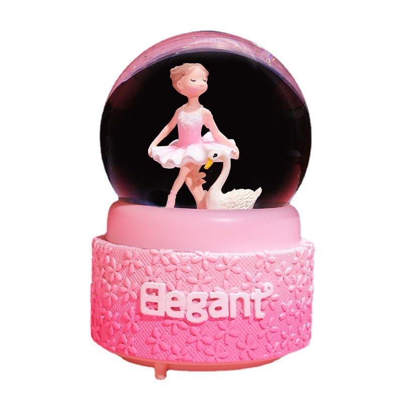 Creative Birthday Gift Girly Heart Ballerina Girl Music Box Crystal Ball Decoration Personalized Music Box Snowball