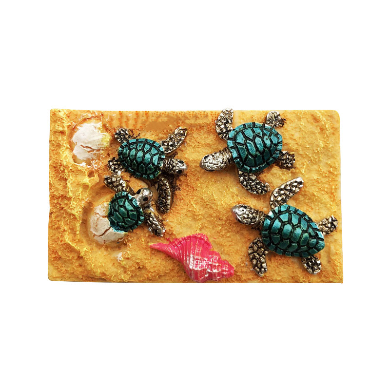 Factory Wholesale Resin Crafts Travel Souvenirs Creative Hand-painted Sea Turtle Series 3D Fridge Magnets