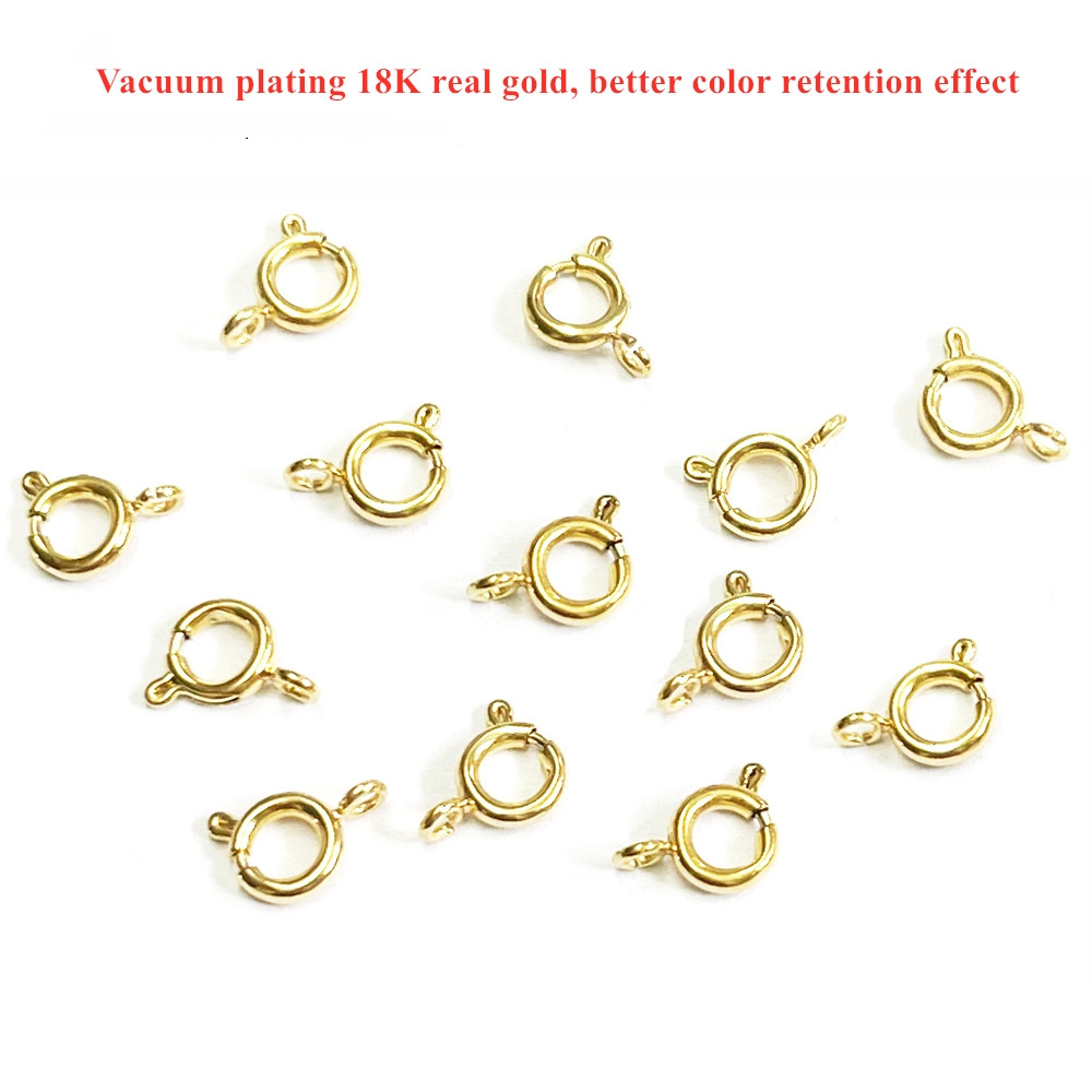 Good Quality Real 18K Gold Vacuum Plated 316L Stainless Steel Sping Clasp for Jewelry Making Bracelet Necklace No Tarnish