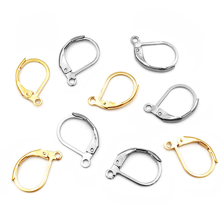 Fashion Gold No Tarnish Stainless Steel French D-shaped Environmental Friendly Earring Hook for Jewelry Accessories