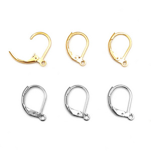 Fashion Gold No Tarnish Stainless Steel French D-shaped Environmental Friendly Earring Hook for Jewelry Accessories