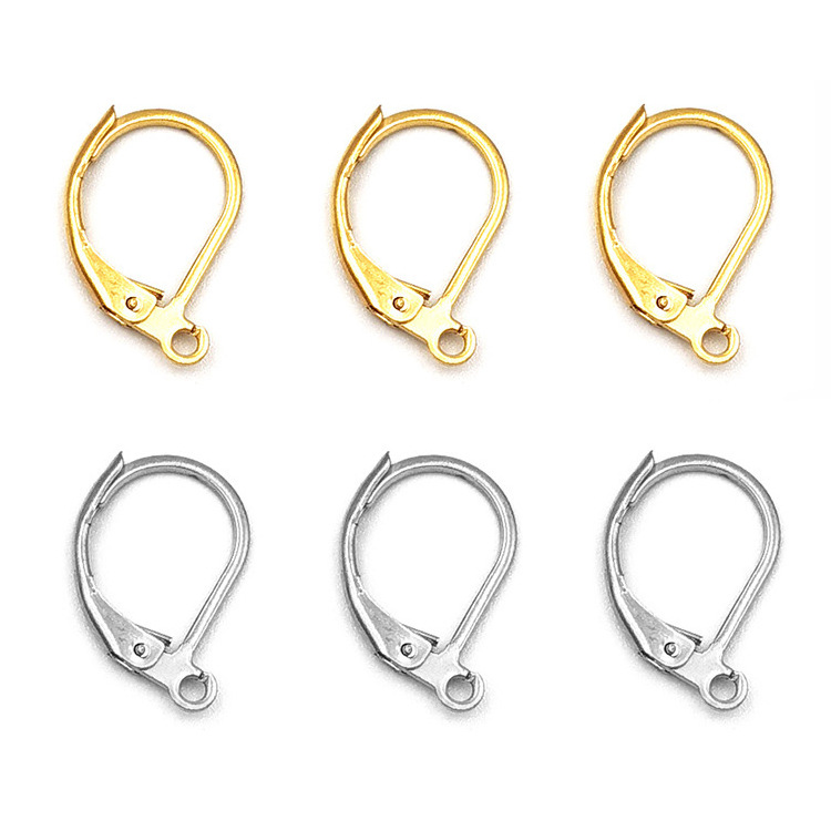 Fashion Gold No Tarnish Stainless Steel French D-shaped Environmental Friendly Earring Hook for Jewelry Accessories