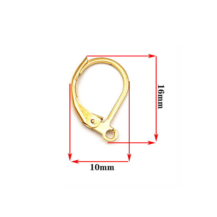 Fashion Gold No Tarnish Stainless Steel French D-shaped Environmental Friendly Earring Hook for Jewelry Accessories