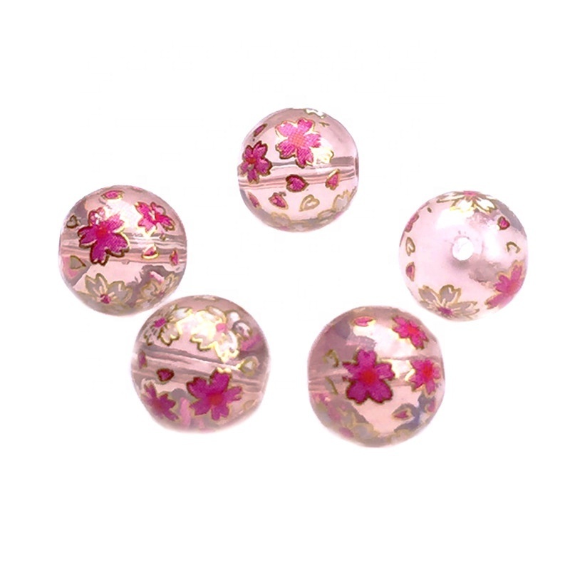 Hot Sale Japanese Style Crystal Painted Transparent Glass Beads for Jewelry Making