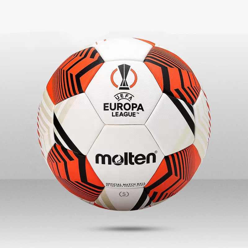 Molten Size 5 European orange Football Thermally Bonded Soccer Ball TPU Leather for Football training