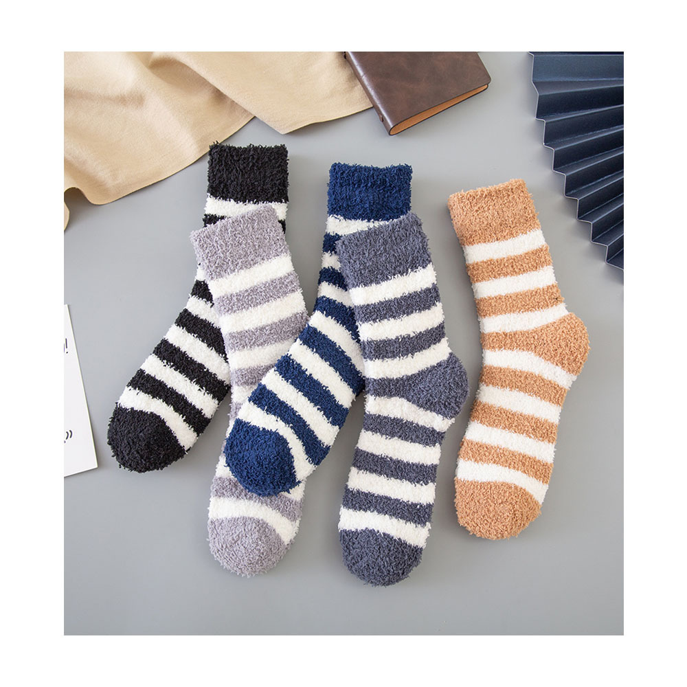 fuzzy socks warm cozy fluffy socks stripe design ready to ship men socks