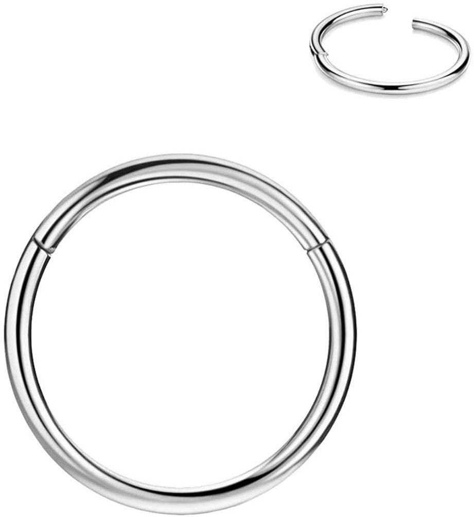 316 L Stainless Steel Nasal septum ring Body jewelry 0.8mm  Septum Hinged Clicker Nose Ring for women