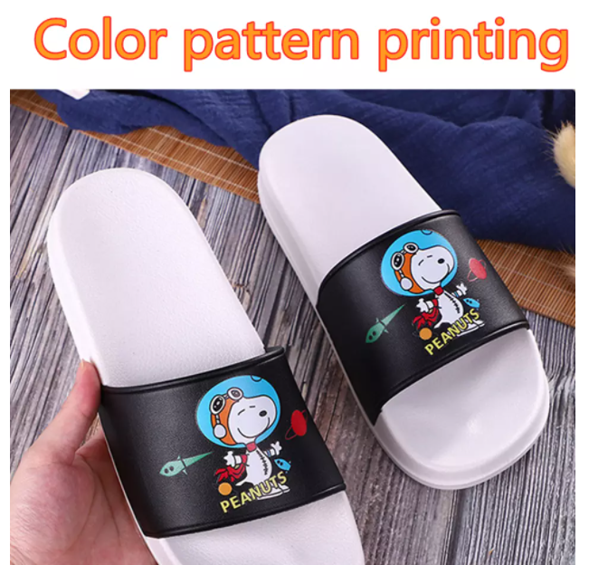 Hot Selling PVC Sublimation Printed Brand Slippers Logo Custom Black Slides for Man Women