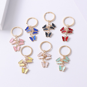 Fashion Custom DIY Zinc Alloy Keychain Backpack Purse Pendant Butterfly Metal Keychain