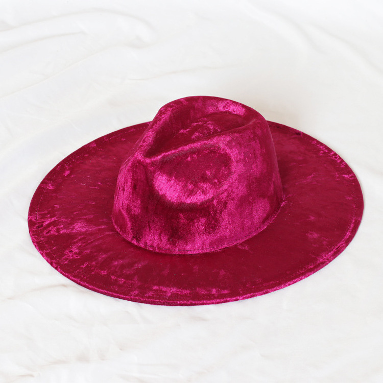 High End Velvet Fedora Hat Wholesale Flat Wide Brim Mexican Panama hat