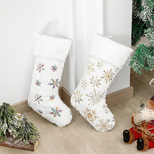 Soft Non-Woven Patterned Santa Claus Animals Socks for Assorted Xmas Tree Hanging Decor Party Christmas Stockings