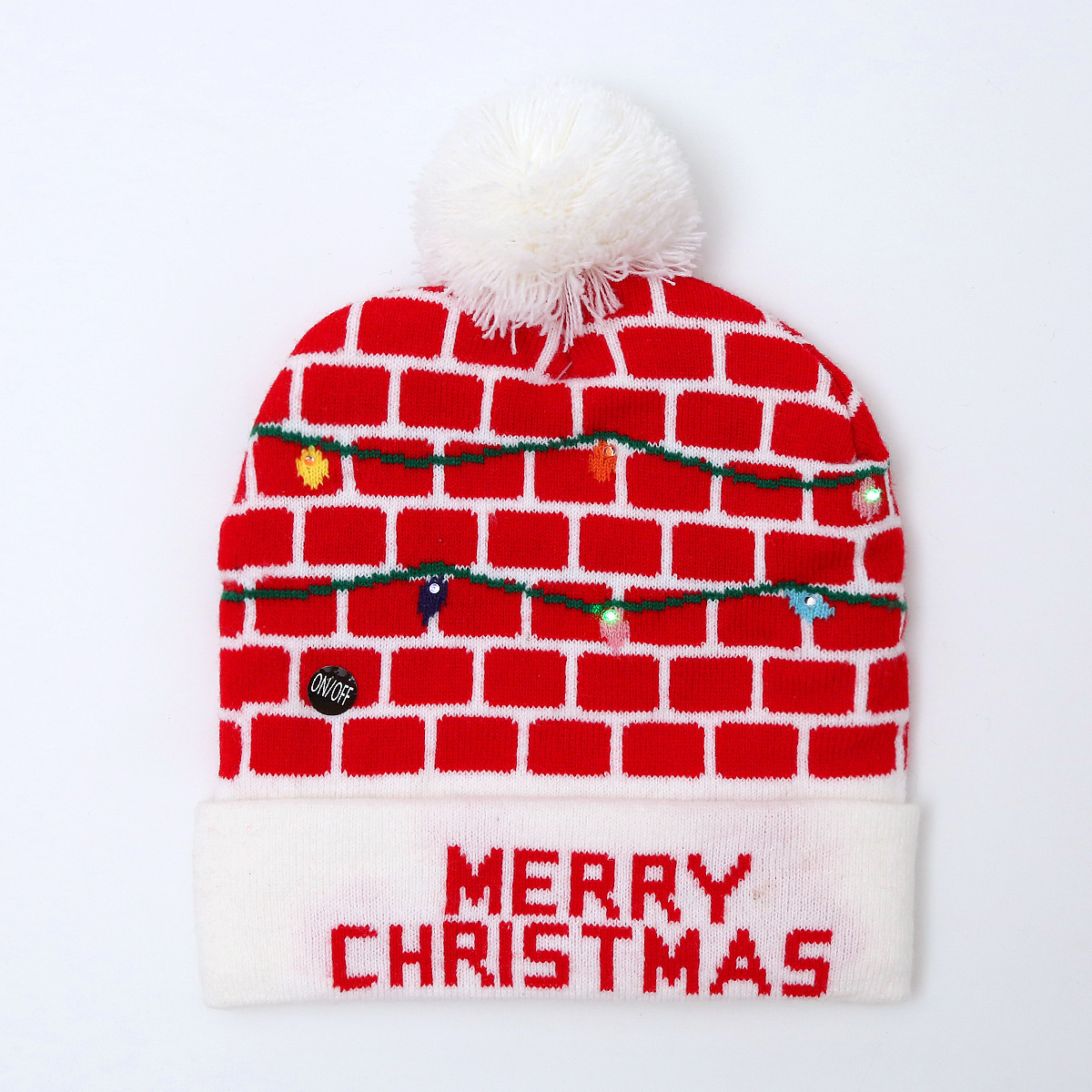 Hot-selling LED Light-Up 3 Flash Full Acrylic Knitted Hat Unisex Warm Winter Christmas Beanies for Adults Kids Style Plush