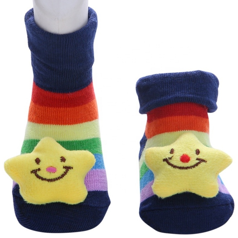 Spring and Summerenewtst Floor Socks 3D Animal Denimn Socks Dolls Baby Girls Boys Summer Opp Bag Kids Socks Picture Knitted Crew