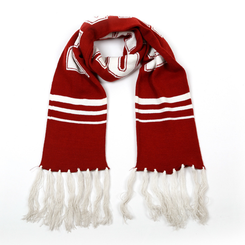 Premium Custom Made Scarf Football Scarf Knitted for Football Clubs Adult Jacquard Long Plain Dyed 17*145cm / Custom Sizes