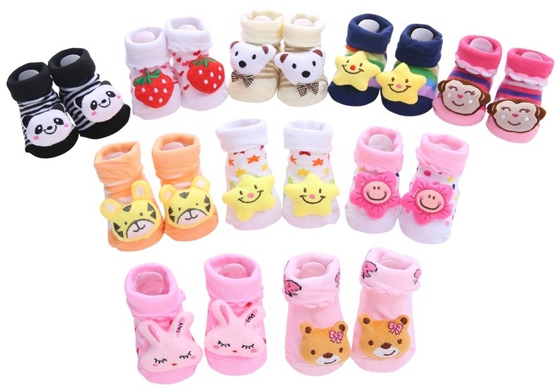 Spring and Summerenewtst Floor Socks 3D Animal Denimn Socks Dolls Baby Girls Boys Summer Opp Bag Kids Socks Picture Knitted Crew