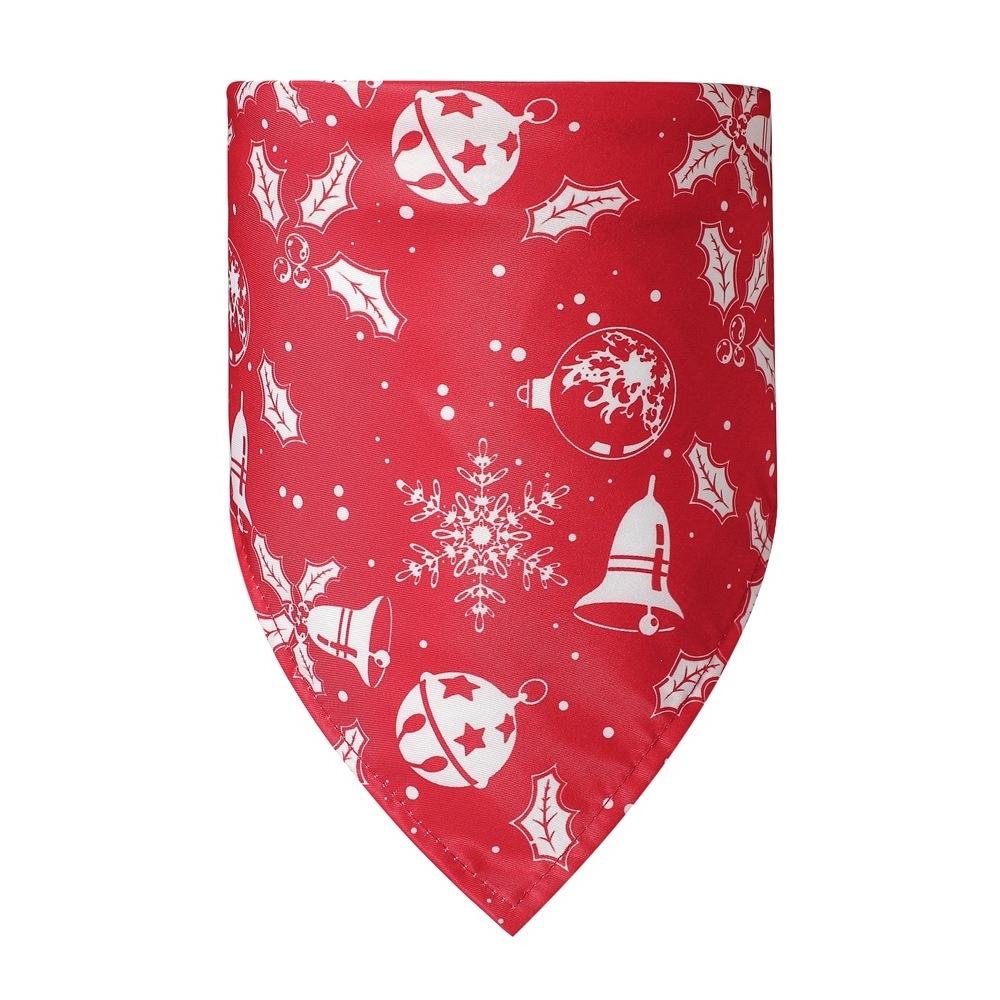 High quality cotton dog bandanas pattern digital printing pet dog triangle christmas bandanas for pets