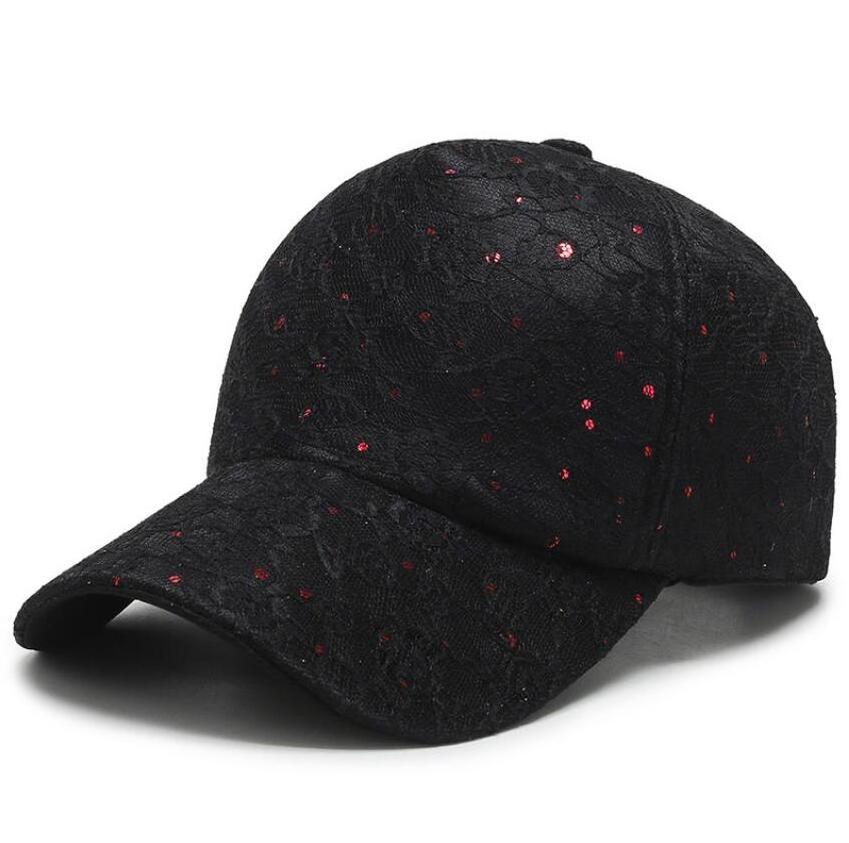 Factory custom Bud silk Sequin  unique Baseball Cap for Ladies