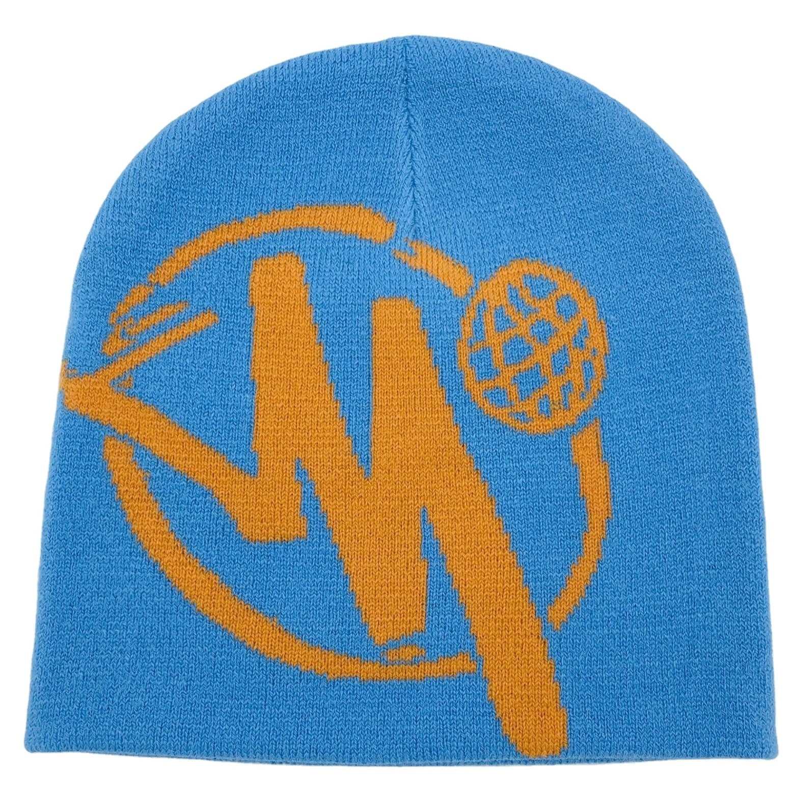 Wholesale Design Knitted Hat Fashion Words Winter Beanies With Custom Print Jacquard Logo All Over The Hat